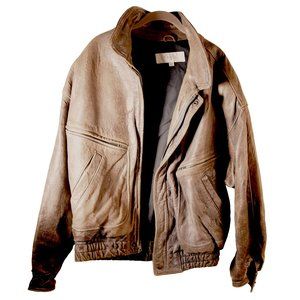 Leather Bomber Jacket I.Magnin Men's XL Brown